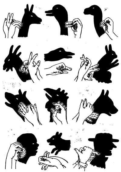 Театр теней руками. Фигуры театра теней 02