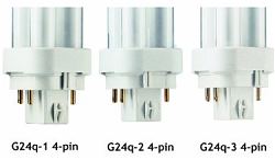 G24d-1 4-pin, G24d-2 4-pin, G24d-3 4-pin, Двухтрубные компактные флюоресцентные (люминисцентные) лампы = две трубки с газом. Двухтрубные компактные флюоресцентные (люминисцентные) лампы = две трубки с газом.