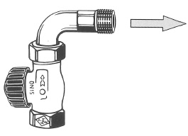 Проходной клапан с коленом с коленом