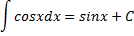 Формула неопределенного интеграла, формула первообразной, интеграл косинуса. таблица первообразных, таблица интегралов