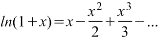 Разложение в ряд  Маклорена=Макларена функции ln(1+x)
