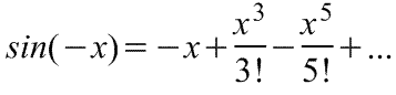 Разложение в ряд  Маклорена=Макларена функции sin(-x)
