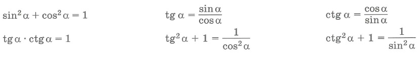 Основные формулы. Тригонометрические функции тангенс и котангенс tg и ctg: