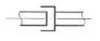 Условное графическое изображение на планах и разрезах. Муфтовое быстроразъемное   соединение труб. Значок на чертежах. Код обозначения 2.6.04.