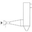 Условное графическое обозначение. Пылеуловитель коагуляционный (скруббер Вентури). Значок на чертеже. Код обозначения 4.2.04 .